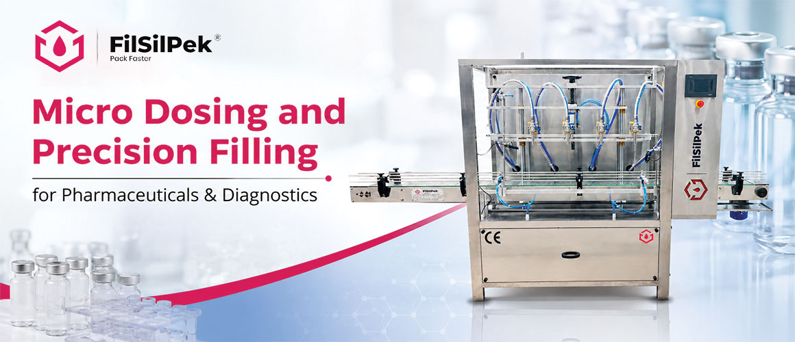 Micro dosing and precision filling system for pharmaceutical and diagnostic manufacturing